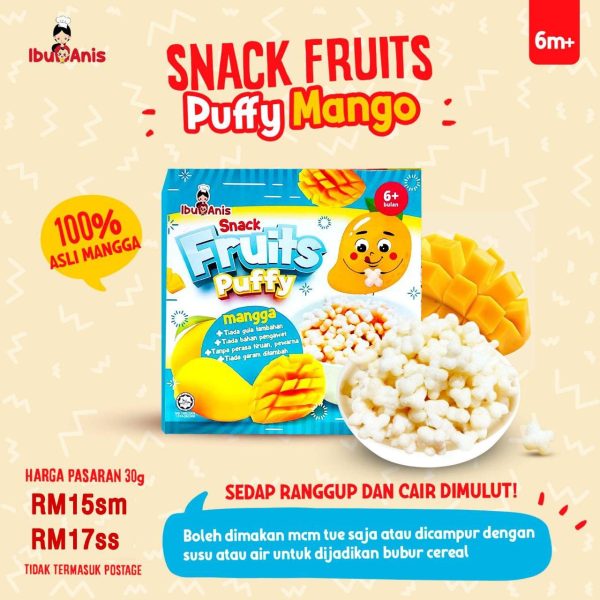 IBU ANIS SNACK FRUITS PUFFY - MANGO 30g