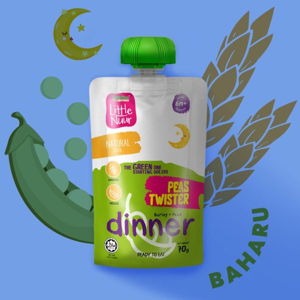 LITTLE NUUR STARTING SOLIDS RTE - PEAS TWISTER 70g