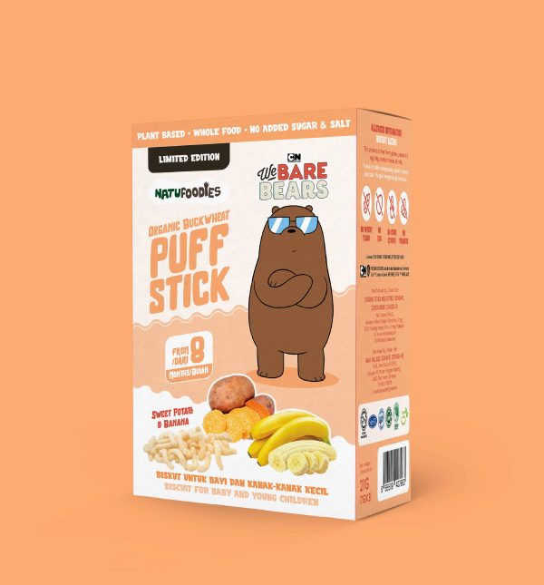 NATUFOODIES ORGANIC PUFF STICK - SWEET POTATO & BANANA 7gx3packs
