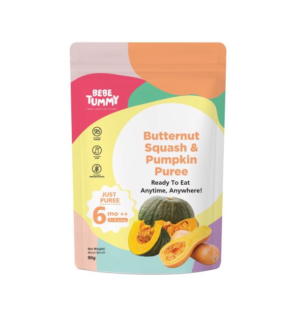BEBETUMMY READY TO EAT - BUTTERNUT SQUASH & PUMPKIN PUREE 90g