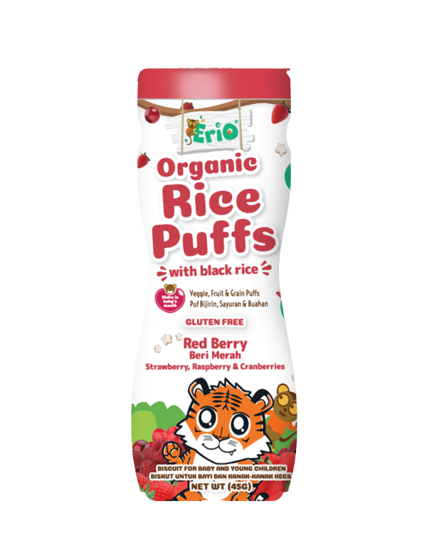 ERIO ORGANIC RICE PUFFS WITH BLACK RICE - RED BERRY 45g