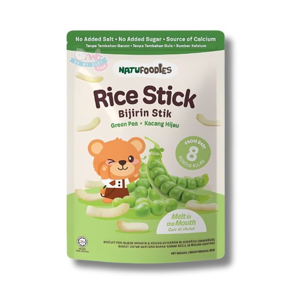 NATUFOODIES RICE STICK (POUCH) - GREEN PEA 35g