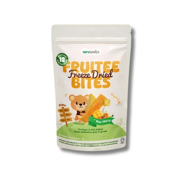 NATUFOODIES FREEZE DRIED FRUITEE BITES - MANGO, BANANA & PAPAYA 15g