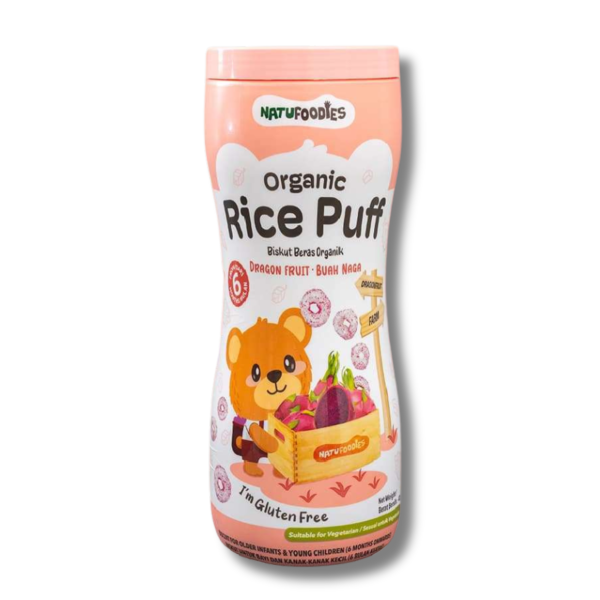 NATUFOODIES ORGANIC RICE PUFF - DRAGON FRUIT 42g