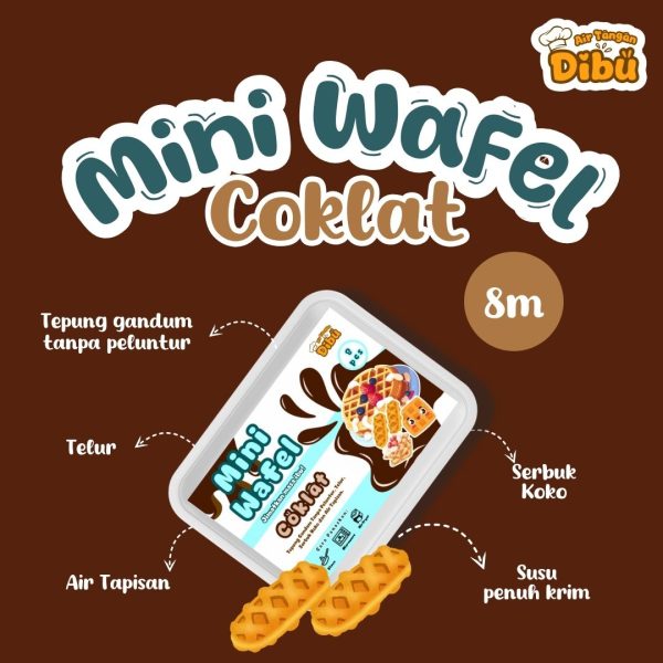 AIR TANGAN DIBU - MINI WAFEL COKLAT 8pcs [FROZEN FOOD]
