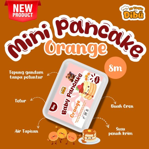 AIR TANGAN DIBU - MINI PANCAKE ORANGE 12pcs [FROZEN FOOD]