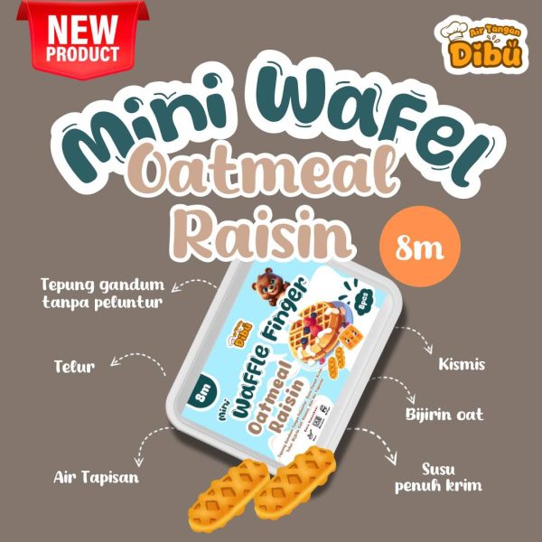 AIR TANGAN DIBU - MINI WAFEL OATMEAL RAISIN 8pcs [FROZEN FOOD]