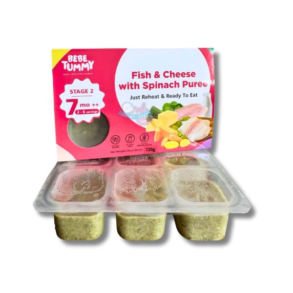 BEBETUMMY STAGE 2 - FISH & CHEESE WITH SPINACH PUREE 120g [FROZEN FOOD]