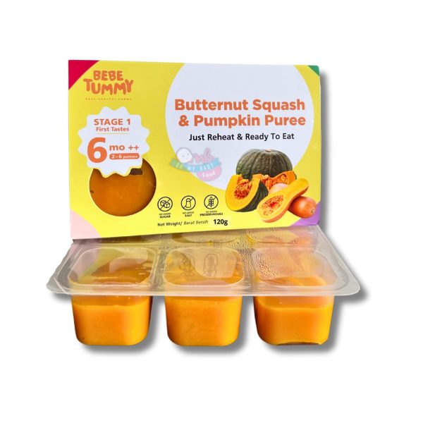 BEBETUMMY STAGE 1 - BUTTERNUT SQUASH & PUMPKIN PUREE 120g [FROZEN FOOD]