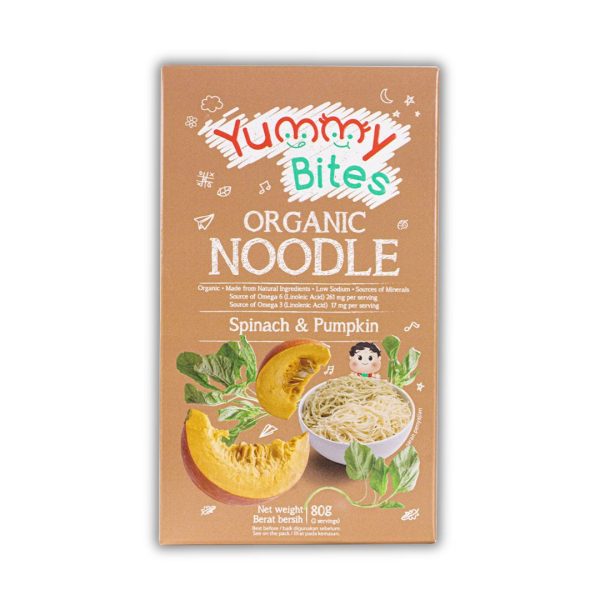 YUMMY BITES ORGANIC NOODLE - SPINACH & PUMPKIN 80g
