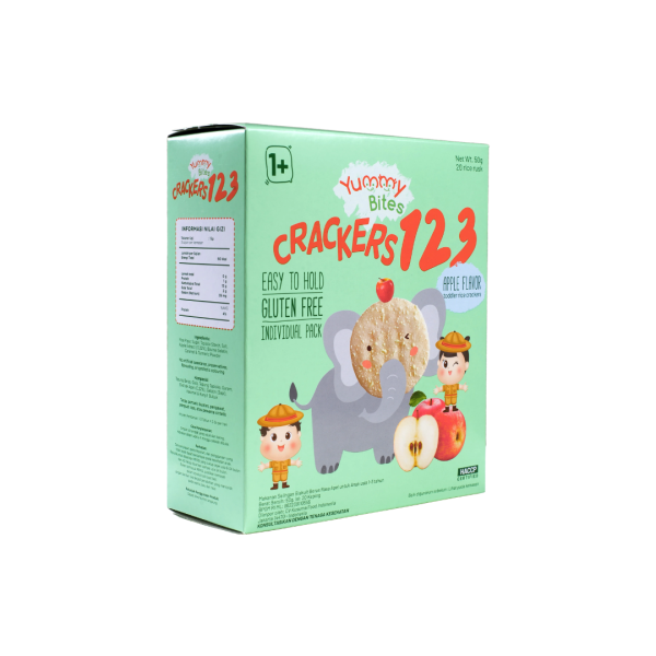 YUMMY BITES RICE CRACKER 123 - APPLE 50g