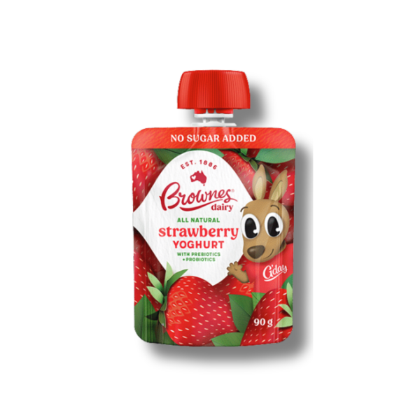 BROWNES DAIRY - STRAWBERRY YOGHURT POUCH [90G]